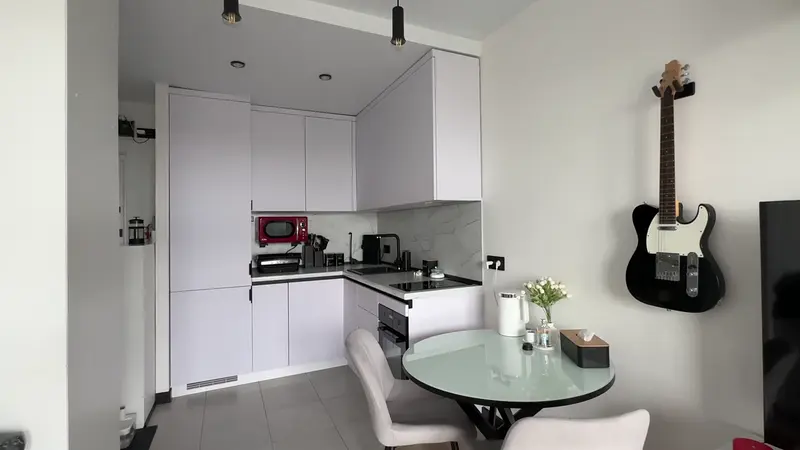 Кухня ЛППФ204\БРАВО R2 ПВХ Белоснежный софт, ОМО865 